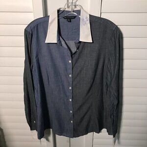 Brooks Brothers cotton blue button down top, 14